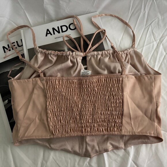 Pink Corset-like Cropped Cami - Picture 2 of 3